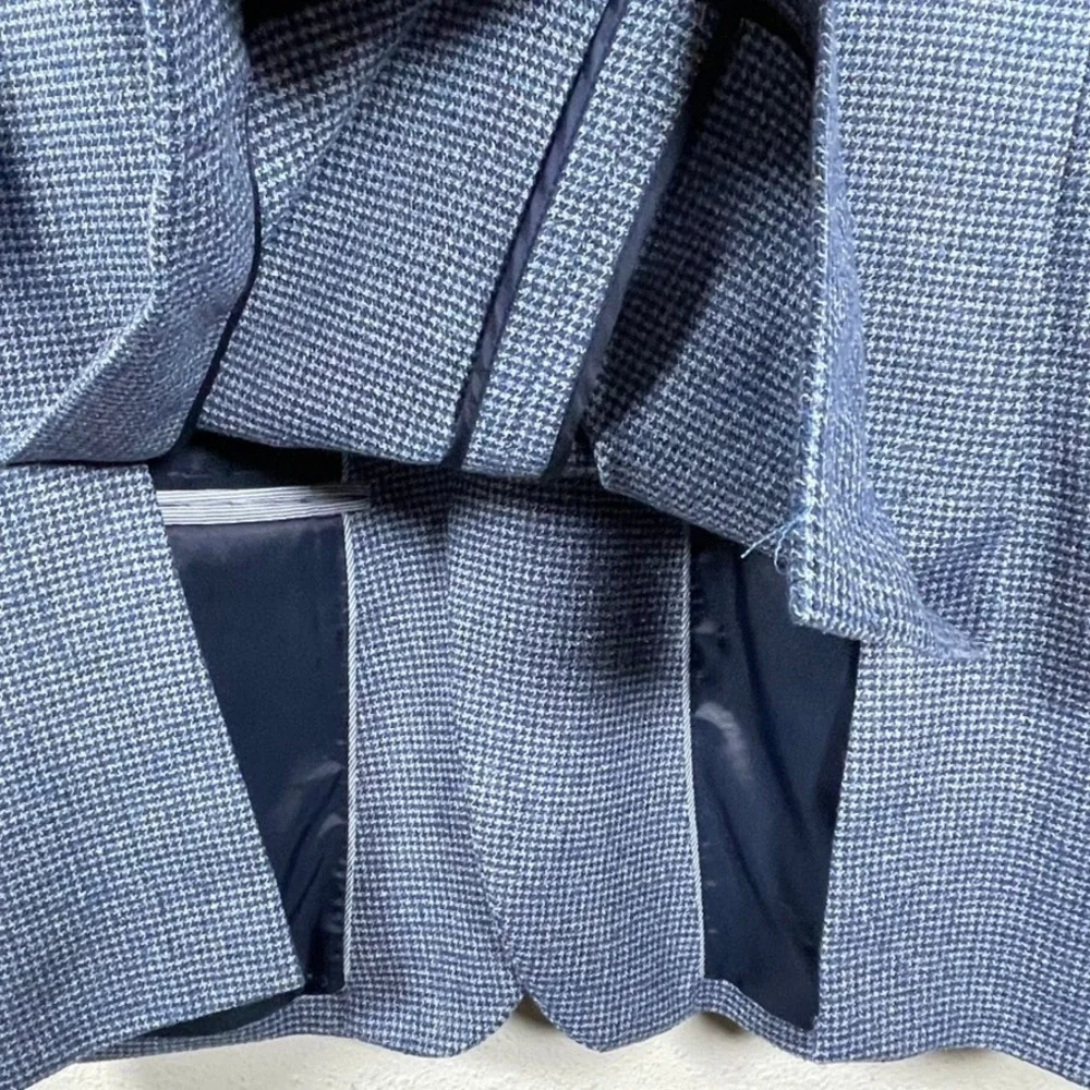 Jos. A. Bank 1905 Blazer Mens 43R Unstructured Blue Wool Silk Linen Tailored Fit